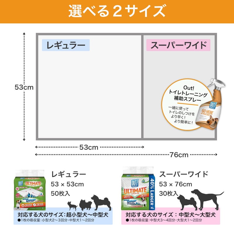 OUT! Petcare Large Dog Pee Pads, Disposable Quilted Training Pads with Pro-Grip, Leak Proof Absorbent Backing, Fast Drying, Puppy Housebreaking, Non Slip, Indoor Pet Potty Supplies, 21x21, 50 Count - Image 3