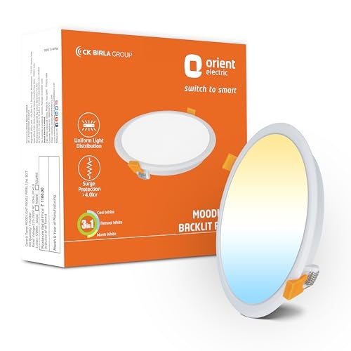 Orient Electric 12W 3-in-1 Recessed LED Panel light|1200 Lumens|Energy Saving | Up to 4 kV surge protection |False ceiling light |Cool- Neutral-Warm White Light |BIS certified |Made in India|Pack of 1 - Image 1