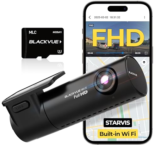 BlackVue DR590X-1CH Plus 32GB Dash Cam - Full HD 60fps Dash Cam Front, STARVIS, Free Hardwire Cable & SD Card, Built-in Wi-Fi, Parking Mode Support, App Control Dashcam - Image 1
