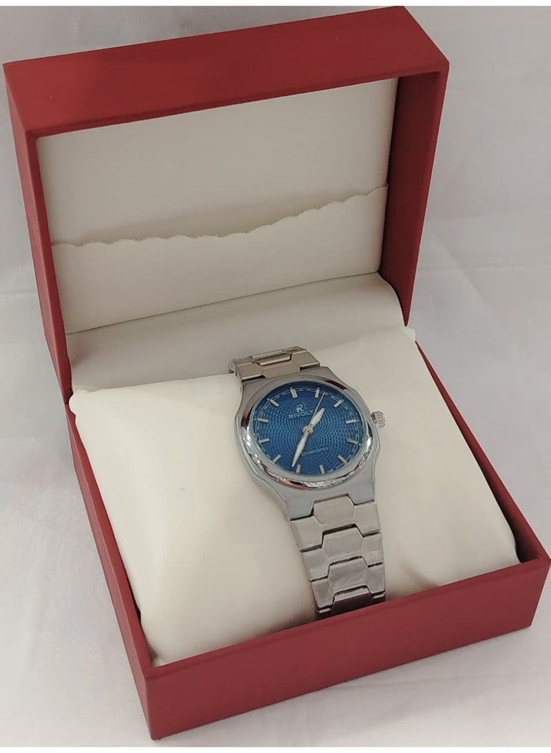 ريفولي ساعة رجالي كلاسيكية أنيقة بسوار ستانلس ستيل تصميم راقٍي وجميل