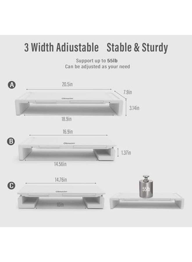 oimaster OImatser Monitor Stand Riser 3.0 USB HUB, Type-C Data Port, Foldable Computer Monitor Riser, Adjustable Length Computer Stand and Storage Drawer & Pen Slot, Phone Stand for Computer - Image 3