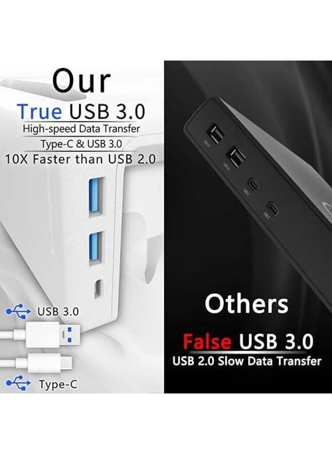 oimaster OImatser Monitor Stand Riser 3.0 USB HUB, Type-C Data Port, Foldable Computer Monitor Riser, Adjustable Length Computer Stand and Storage Drawer & Pen Slot, Phone Stand for Computer - Image 5