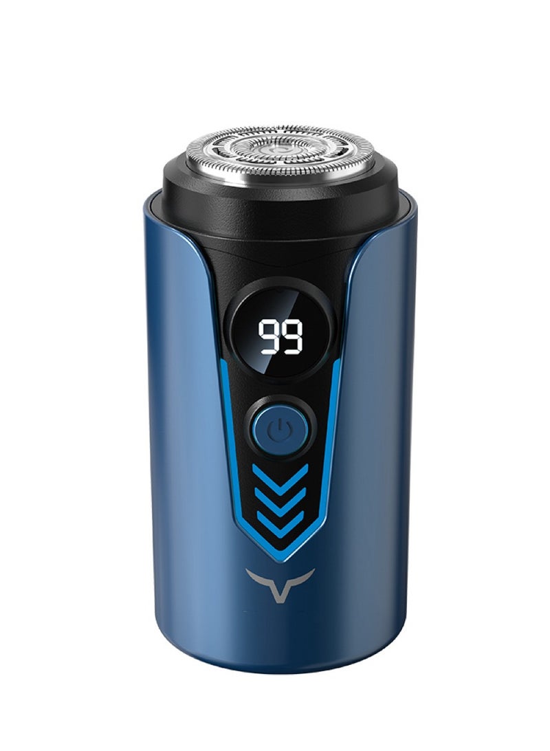 Portable Electric Shaver for Men Mini Electric Razor Dual Head Shaver with Dust Cover LED Power Display USB Rechargeable & Waterproof Shaver for Home Office Travel