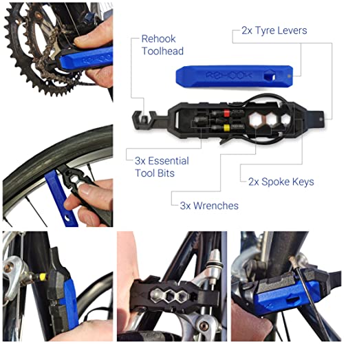 Rehook PLUS - Lightweight Bike Multi Tool for Cyclists. Includes Tyre Levers, Spoke Keys, Chain Tool, Wrench, Hex, Screwdriver - Image 4