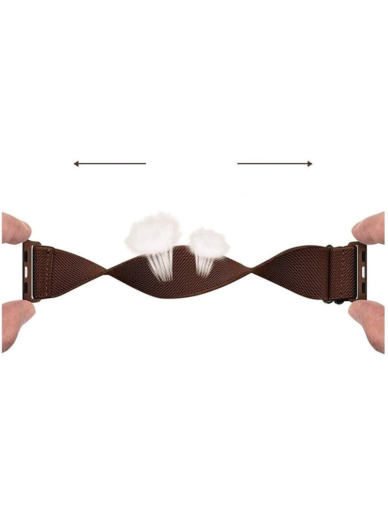 Generic - Adjustable Elastic Band For Apple Watch Brown 38/40/41 mm-Small - Image 1