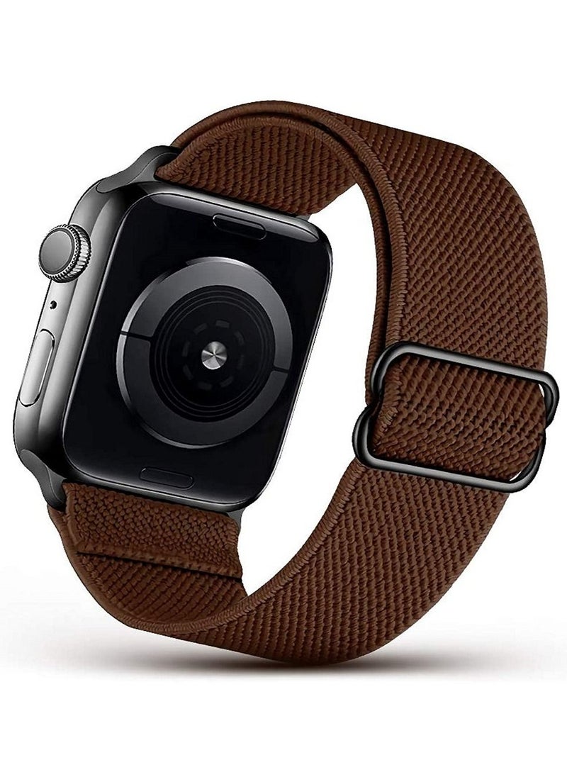 Generic - Adjustable Elastic Band For Apple Watch Brown 38/40/41 mm-Small - Image 1