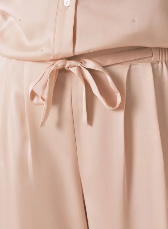 women'secret Long Satin Strass Pajama In Orange