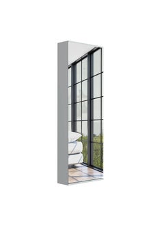 AtoZ Furniture Aymon Mirror Door Wall Mounted Shoe Rack White in White Color 
