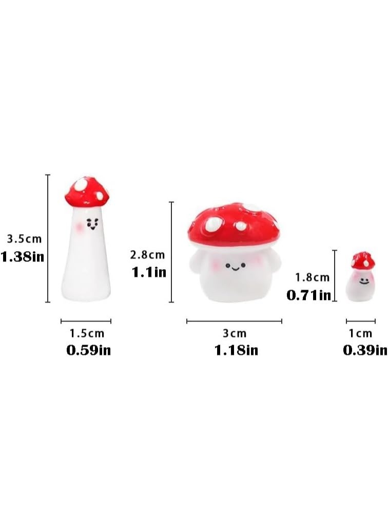 Bukela Adorable Mini Mushroom Car Rearview Mirror Charm Playful Dashboard Decoration Cute-Style Female Car Accessory Gift Red and White Two-Tone - Image 3