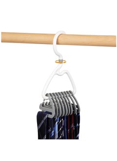 Excefore Premium Tie Rack,2 Pcs Stylish Tie Hanger,for Closet Space Saving Design with 360° Rotating Head,Easy to Tidy Up & Take Off,ABS Necktie Organizer & Hanger-Holds 9-18 Ties,Smart & Sturdy Tie Storage  - Image 1