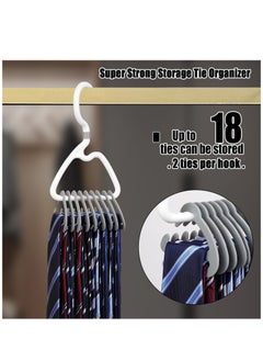 Excefore Premium Tie Rack,2 Pcs Stylish Tie Hanger,for Closet Space Saving Design with 360° Rotating Head,Easy to Tidy Up & Take Off,ABS Necktie Organizer & Hanger-Holds 9-18 Ties,Smart & Sturdy Tie Storage  - Image 3