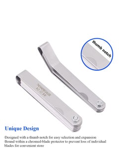 KASTWAVE 2Pcs Feeler Gauge with 32-Blade and Offset Feeler Gauge with 16-Blade, Gauge Dual Marked Metric and Imperial Gap Measuring Tool  - Image 5