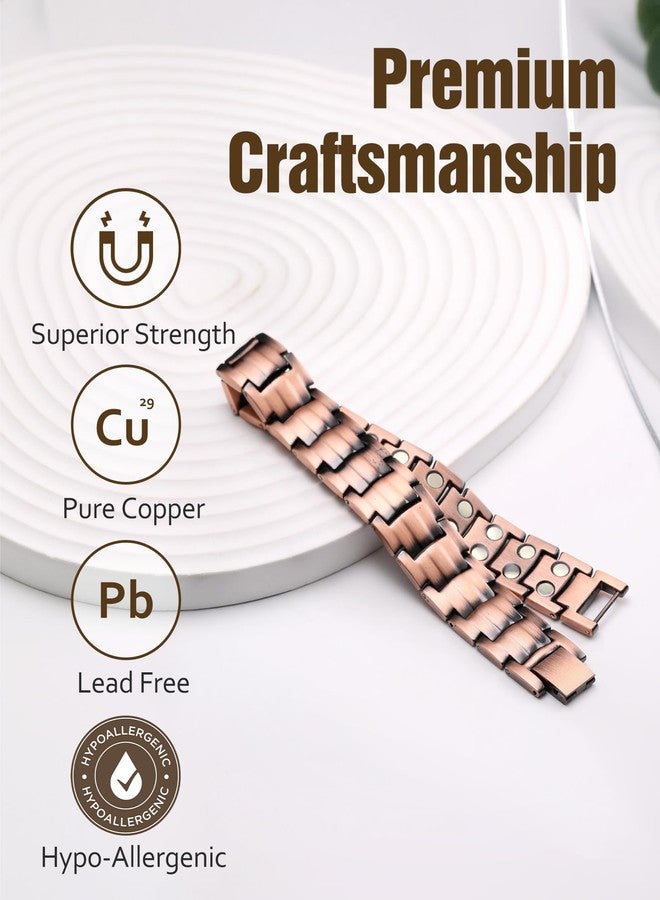 Jecanori 2X Strength Copper Magnetic Bracelet for Men,Pure Copper Bracelets for Men with Fold-Over Clasp - Image 3