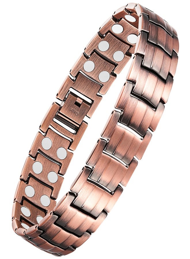 Jecanori 2X Strength Copper Magnetic Bracelet for Men,Pure Copper Bracelets for Men with Fold-Over Clasp - Image 1
