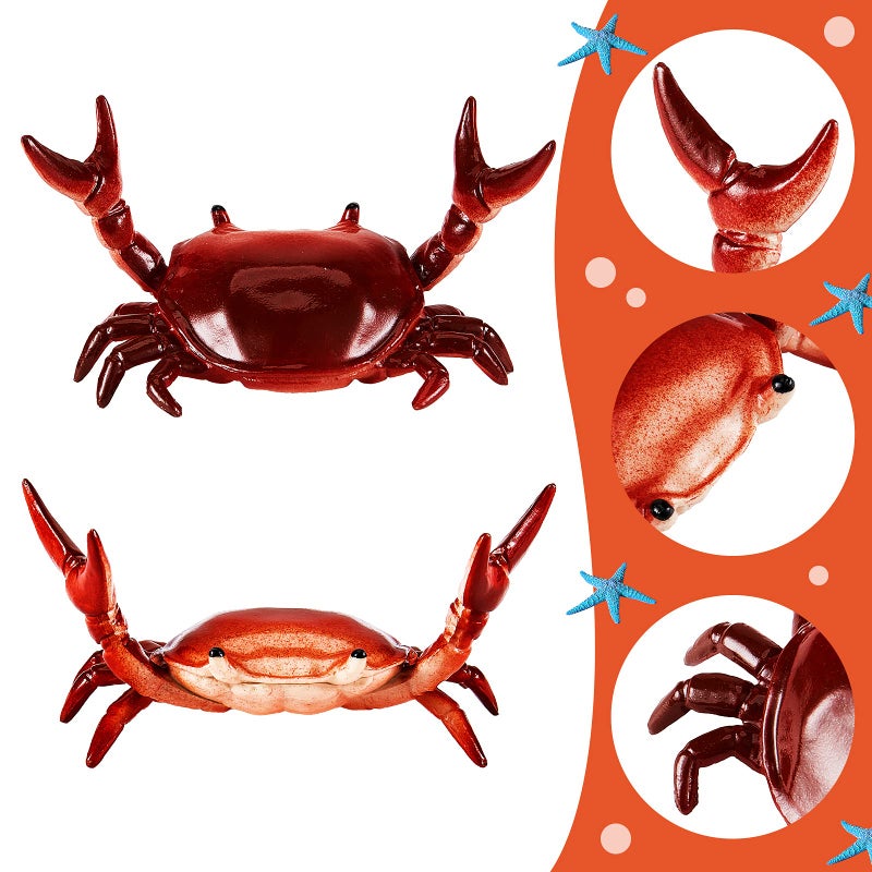 Zonon 2 Pieces Japanese Creative Cute Crab Pen Holder Weightlifting Crabs Pen Holder Stand Bracket Storage Pen Rack for Back to School Graduation Gift Office Home Store Accessories Holder(Red) - Image 2