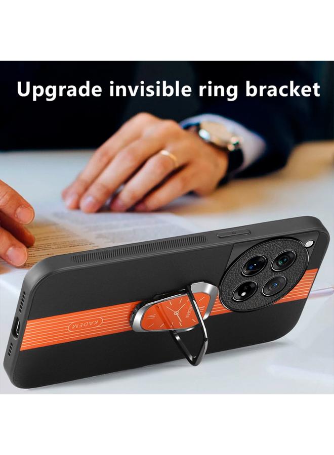 S-TOP Case For OnePlus 12R Magnetic Litchi Leather Back Phone Case with Holder - Image 5