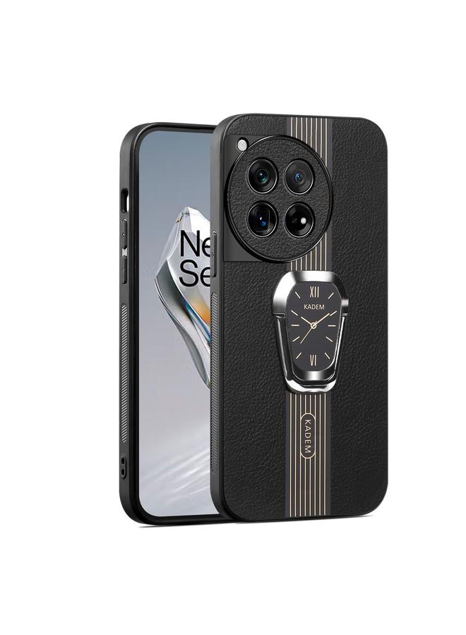 S-TOP Case For OnePlus 12R Magnetic Litchi Leather Back Phone Case with Holder - Image 1