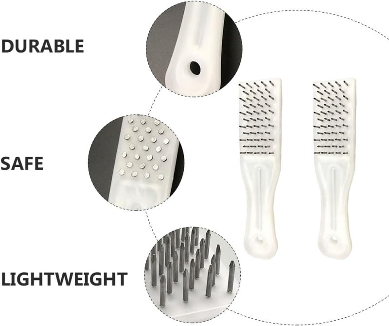 TOYANDONA 2pcs Fish Scale Scraper and Steel Nail Remover Set with White Plastic Handle Medium Size for Kitchen Seafood Cleaning Tools - Image 3