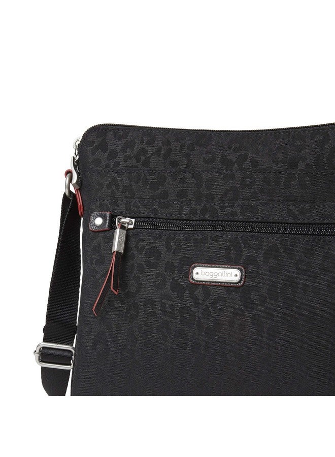 Baggallini Womens Go Bagg With Rfid Phone Wristlet Handbags Black Cheetah One Size Us - Image 2