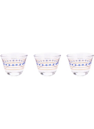 AKDC Cawa Cup 3Pcs L(6CM) XW(6CM) XH(5CM) Clear, blue, golden