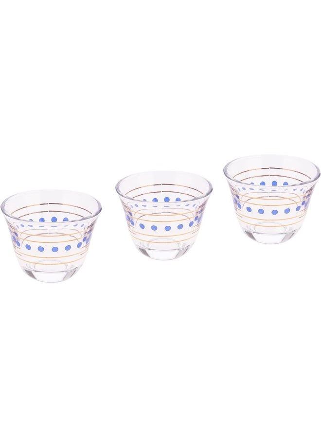 AKDC Cawa Cup 3Pcs L(6CM) XW(6CM) XH(5CM) Clear, blue, golden - Image 2