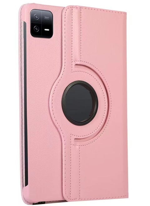 Case Compatible with Xiaomi Pad 7/Pad 7 Pro 11.2 Inch 2024 Multifunctional Leather Cover Swivel Unique Stand Anti-Fall Auto Sleep/Wake (pink)
