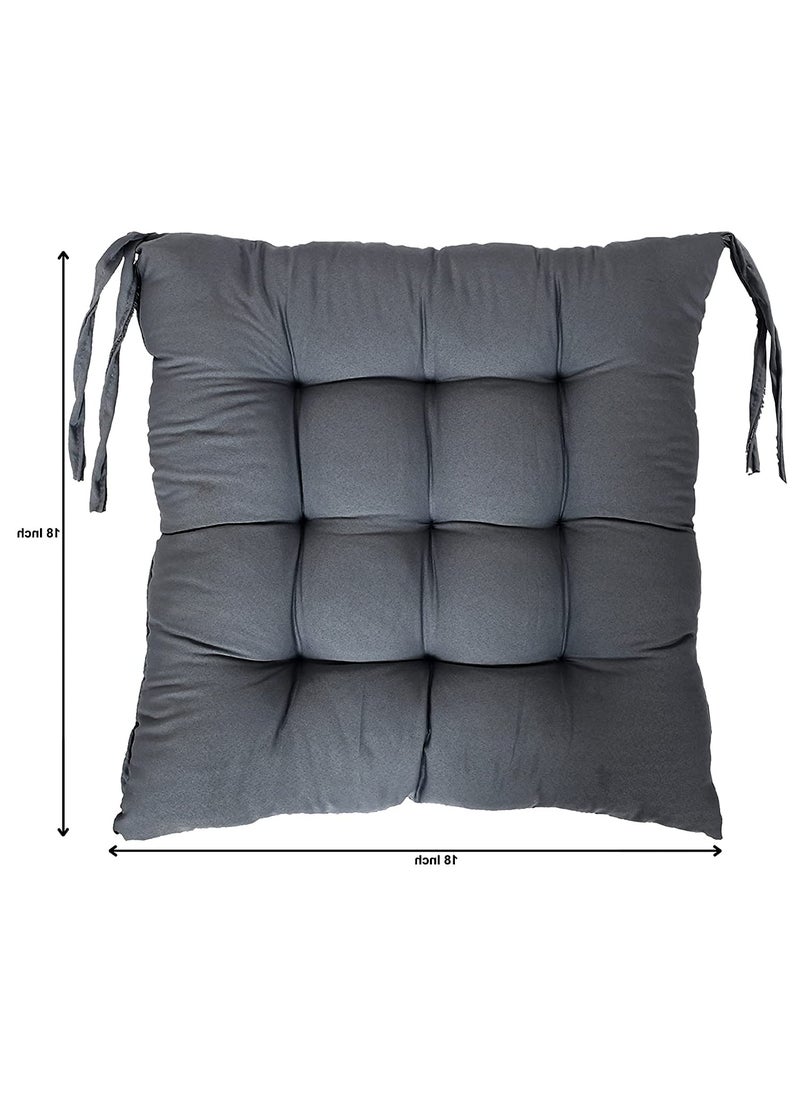 AARON INC AARON INC Microfiber Chair Cushion Seat Pad with Ties Use for Home Chair Bookstore Library Cafe Car Office Grey Set of 2 CTK9F4TCP56880  - Image 3