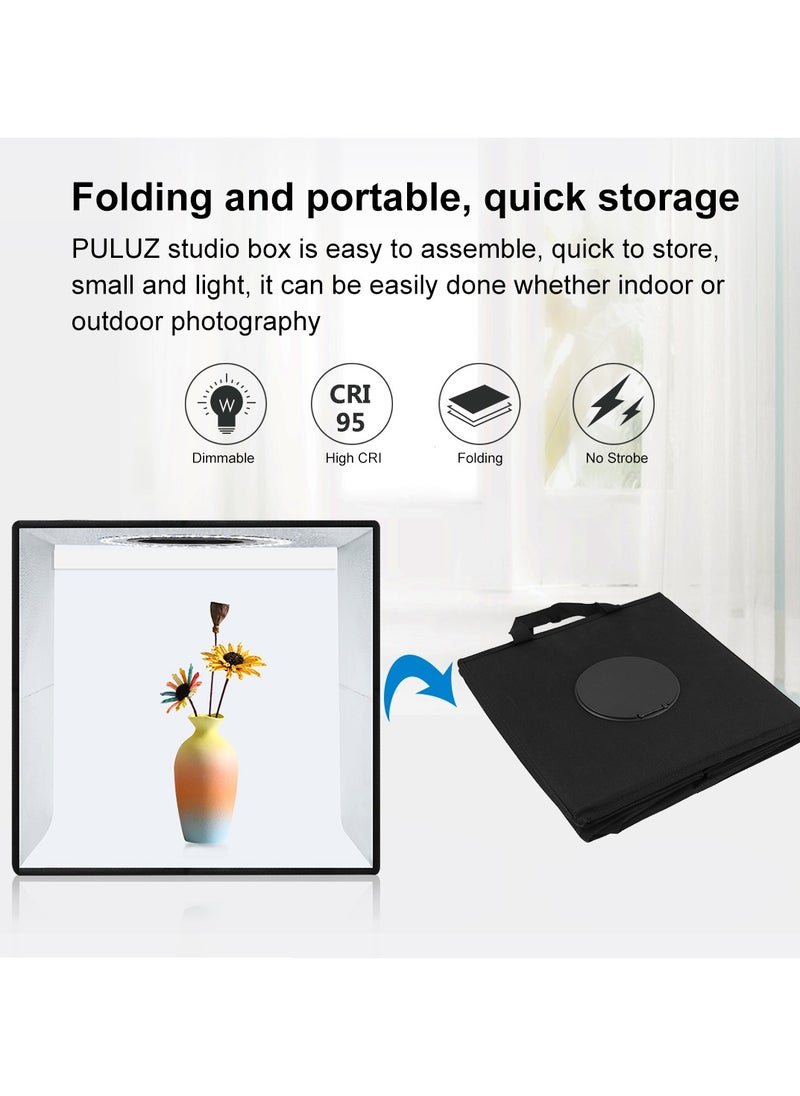 PULUZ - 11.8 Inch/30cm  Portable  Photo Lighting Studio Light Box Shooting Tent Box Kit 30cm  Ring Light with 6 Colors Backdrops (Black, White, Yellow, Red, Green, Blue) - Image 1