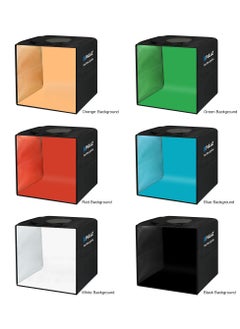 PULUZ 11.8 Inch/30cm  Portable  Photo Lighting Studio Light Box Shooting Tent Box Kit 30cm  Ring Light with 6 Colors Backdrops (Black, White, Yellow, Red, Green, Blue)  - Image 2