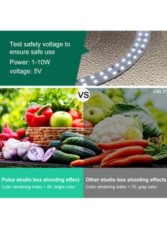 PULUZ 11.8 Inch/30cm  Portable  Photo Lighting Studio Light Box Shooting Tent Box Kit 30cm  Ring Light with 6 Colors Backdrops (Black, White, Yellow, Red, Green, Blue)  - Image 5