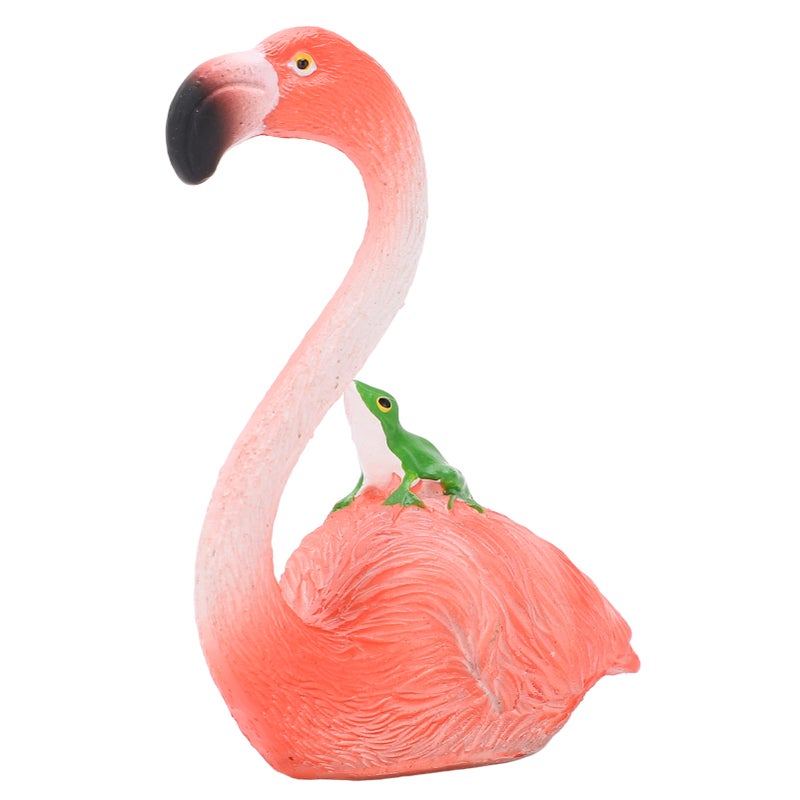 Flamingo Statue Resin Material Tropical Style Pink Plumage Decorative Animal Ornaments for Desktop Decoration - Image 3