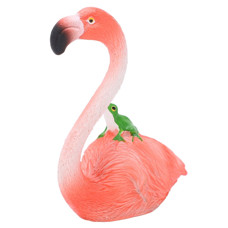 Flamingo Statue Resin Material Tropical Style Pink Plumage Decorative Animal Ornaments for Desktop Decoration - Image 2