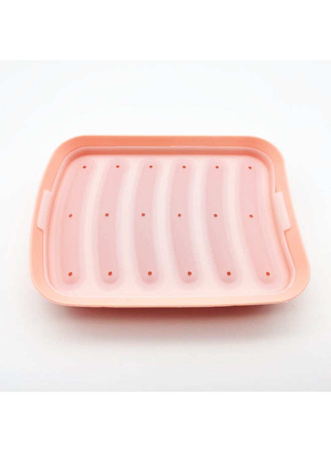 DIY Silicone Sausage Mold Food Supplement Tool Home-made Hot Dog Ham Sausage Grilled Sausage Baking Mold Sausage Mold-Specifications:OPP Packaging-Color:Pink