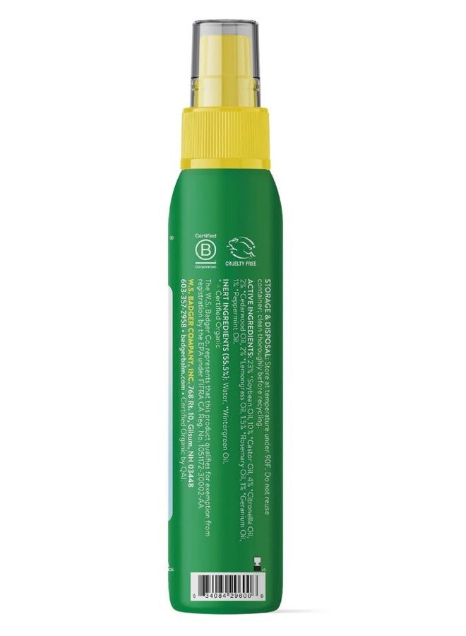 Badger Bug Spray, Family Friendly All Natural Mosquito Repellent w/Organic Essential Oils, Great Smelling Citronella Spray, Effective for 3 Hours, Deet-Free Vegan Plant Based Insect Repellent 4 fl oz - Image 2