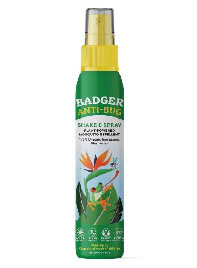 Badger Bug Spray, Family Friendly All Natural Mosquito Repellent w/Organic Essential Oils, Great Smelling Citronella Spray, Effective for 3 Hours, Deet-Free Vegan Plant Based Insect Repellent 4 fl oz - Image 1