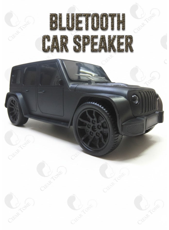 CLEAR TONE Best Wireless Car Speaker with LED Light & DC 5V Input | Loud 10 Watt Bluetooth 5.3 | 10 Meter Range | USB/Type C/Memory Slot/FM |Black Jeep Car Design - Image 1