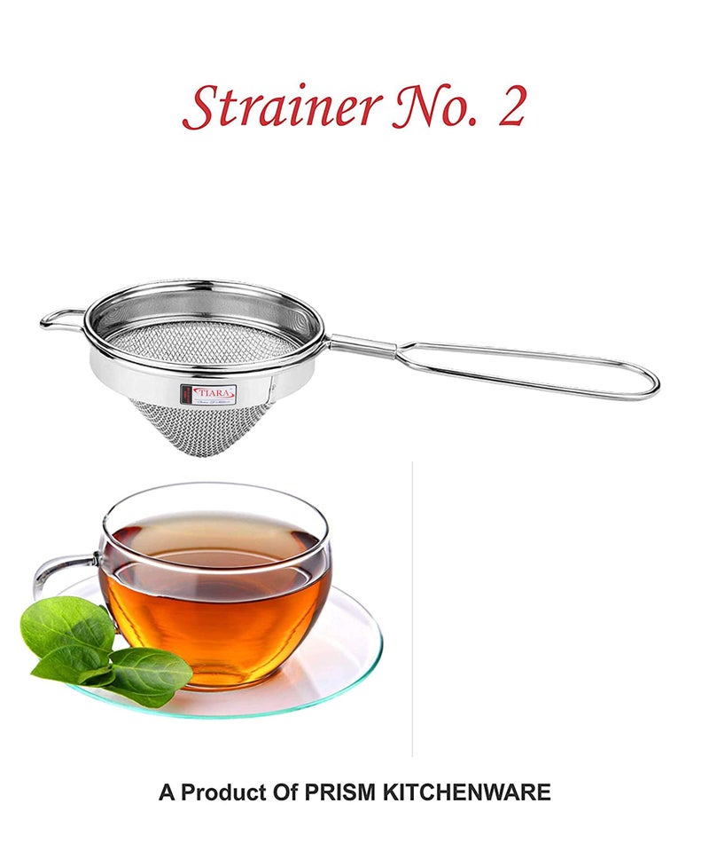 TIARA - MAX CONICAL Double Net Tea Coffee Strainer chalni (Size 2) 8cm Diameter - Image 4