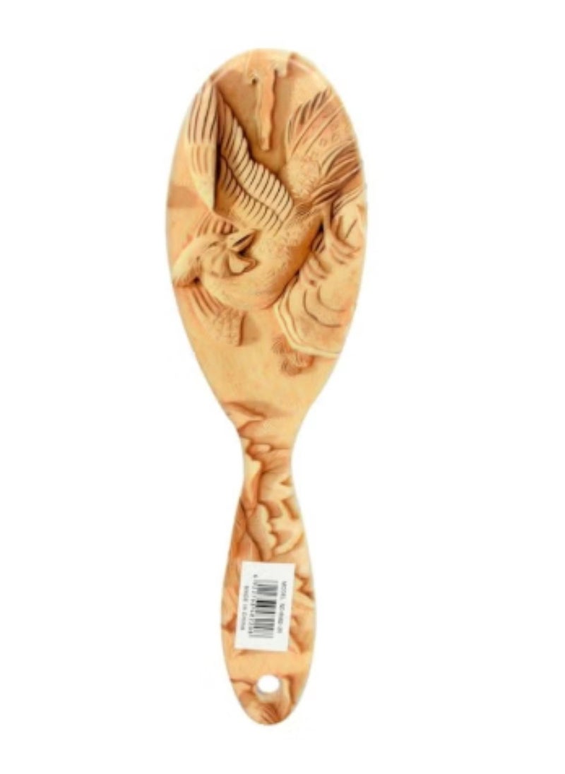 Soft Hair Bird Printed Detangling Hair Brush Brown/Black 22x6x3cm  - Image 1