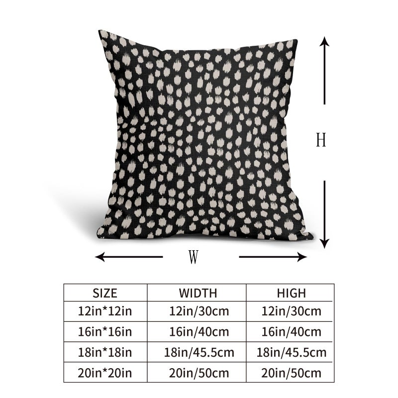 Sweetshow Black Cream Dots Pillow Covers 18x18 Set of 2 Boho Design Polka Dot Throw Pillows Modern Trendy Print Outdoor Decorative Pillowcase Square Linen Cushion Cases Decor for Sofa Couch Bed - Image 5