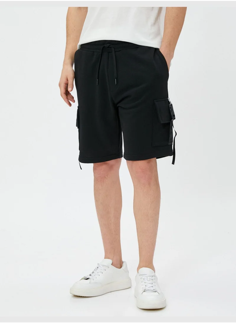 كوتون Cargo Shorts Pockets Button Ribbed