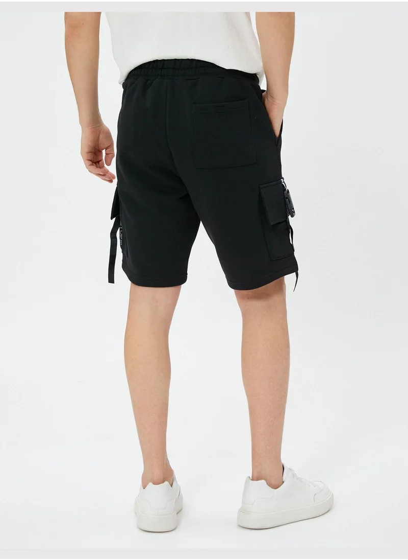 كوتون Cargo Shorts Pockets Button Ribbed