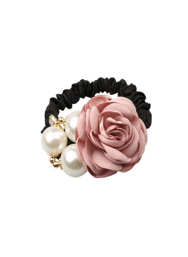 Melodio 4 Pieces Rose Pearl Hair Rope Korean Fashion Pearl Hair Bands Accessories for Women and Girls - Image 5