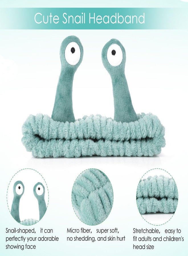 مولين مجموعة مولين من 14 قطعة من عصابات الرأس لغسل الوجه، عصابات رأس من الفلانيل برسومات كرتونية لطيفة للعناية بالبشرة، عصابة رأس سبا على شكل نخلة وحلزون، عصابات شعر مرنة، إكسسوارات شعر مبتكرة - Image 3