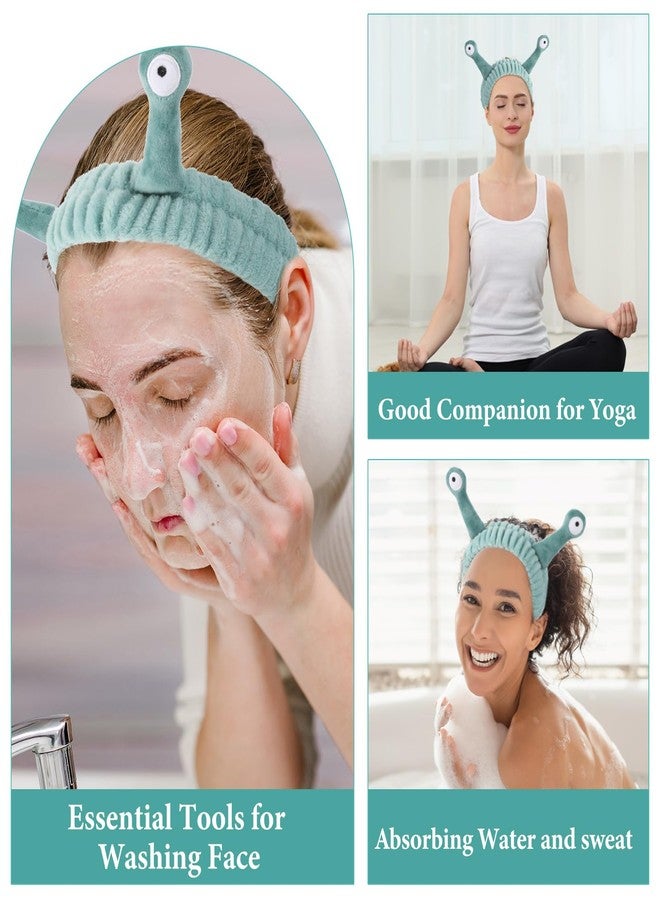 مولين مجموعة مولين من 14 قطعة من عصابات الرأس لغسل الوجه، عصابات رأس من الفلانيل برسومات كرتونية لطيفة للعناية بالبشرة، عصابة رأس سبا على شكل نخلة وحلزون، عصابات شعر مرنة، إكسسوارات شعر مبتكرة - Image 5