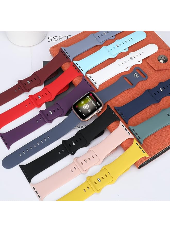 XMUXI Compatible with Apple Watch Band 45mm 44mm 41mm 40mm Soft Silicone Wristband compatible with IWatch 49mm Ultra 9 8 7 6 5 4 SE Waterproof Sport Strap Women Men(3-Pack)  - Image 2