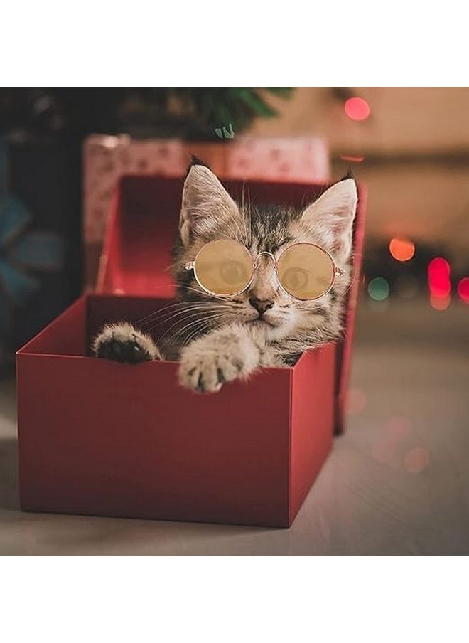 Generic - Pet Sunglasses Classic Retro Round Shape Reflection Eye Wear Uv Protection Stylish Goggles Sunglasses For Dogs, Cat And Kitten - Multicolor (Pack Of 1) - Image 1