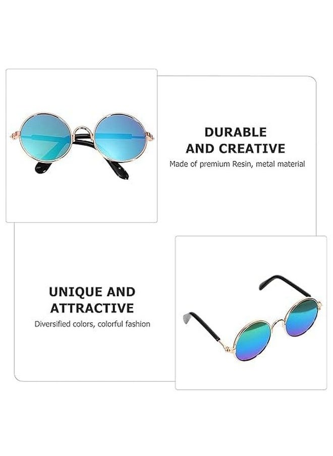 Generic - Pet Sunglasses Classic Retro Round Shape Reflection Eye Wear Uv Protection Stylish Goggles Sunglasses For Dogs, Cat And Kitten - Multicolor (Pack Of 1) - Image 1