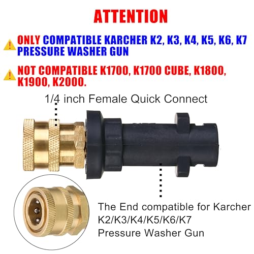 M MINGLE Pressure Washer Gun Adapter, to 1/4'' Quick Connect Fitting, Only Compatible Karcher K2, K3, K4, K5, K6, K7 - Image 4