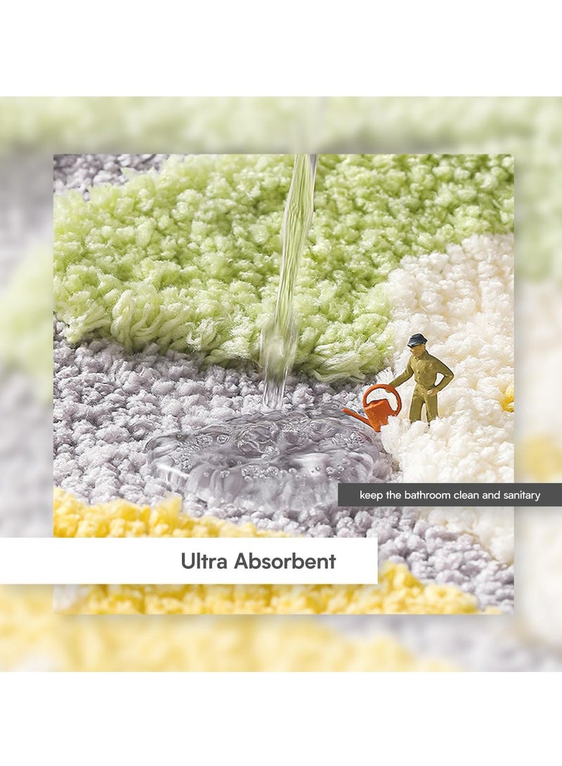 Excefore Bathroom Rugs Bath Mat, U-Shaped Non-Slip Bathroom Rug, Extra Soft and Absorbent Microfiber Bath Rugs, Non-Slip Plush Shaggy Bath Carpet, Machine Wash Dry, 19.6 x 21.6 Inches, Grey - Image 4