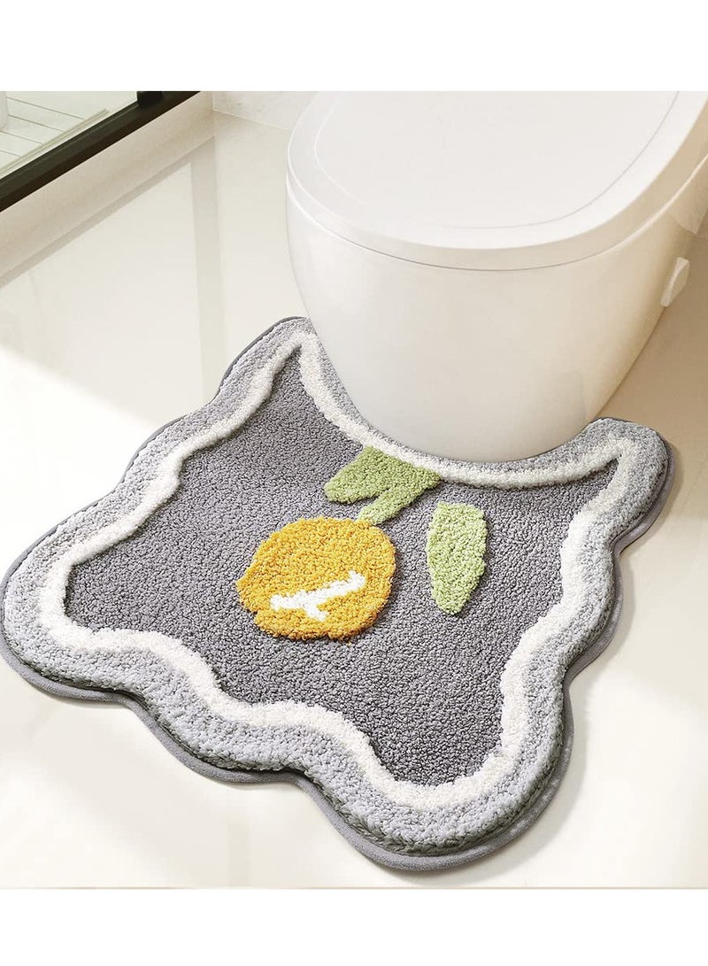 Excefore Bathroom Rugs Bath Mat, U-Shaped Non-Slip Bathroom Rug, Extra Soft and Absorbent Microfiber Bath Rugs, Non-Slip Plush Shaggy Bath Carpet, Machine Wash Dry, 19.6 x 21.6 Inches, Grey - Image 3